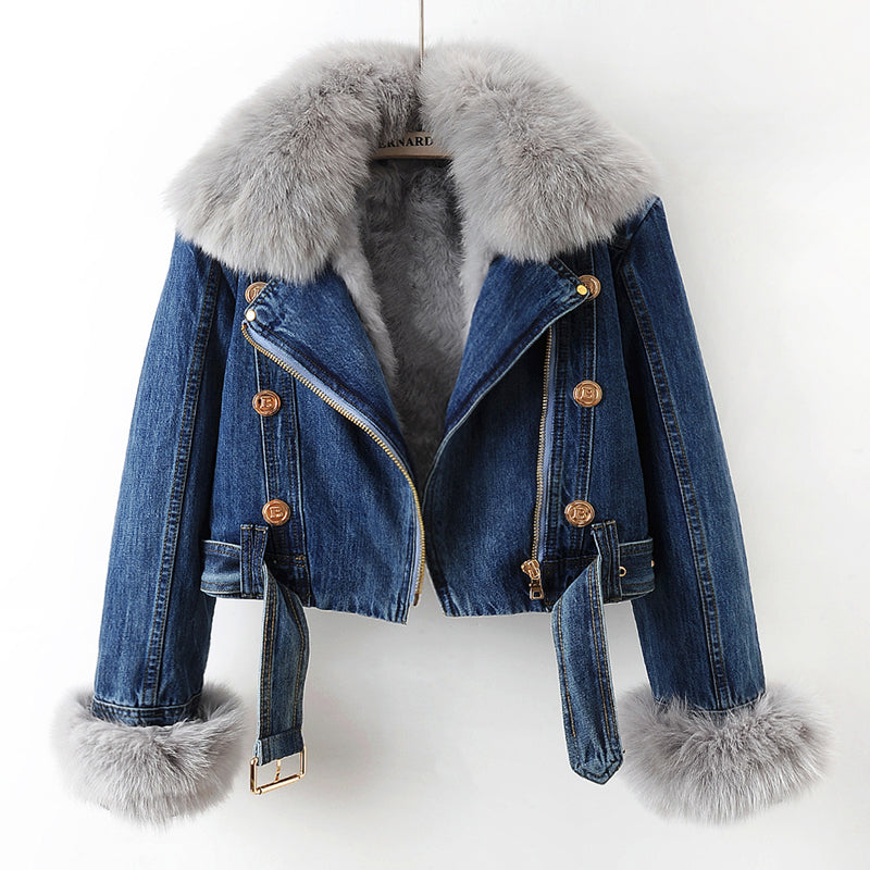 Nora | Fur-Lined Denim Jacket