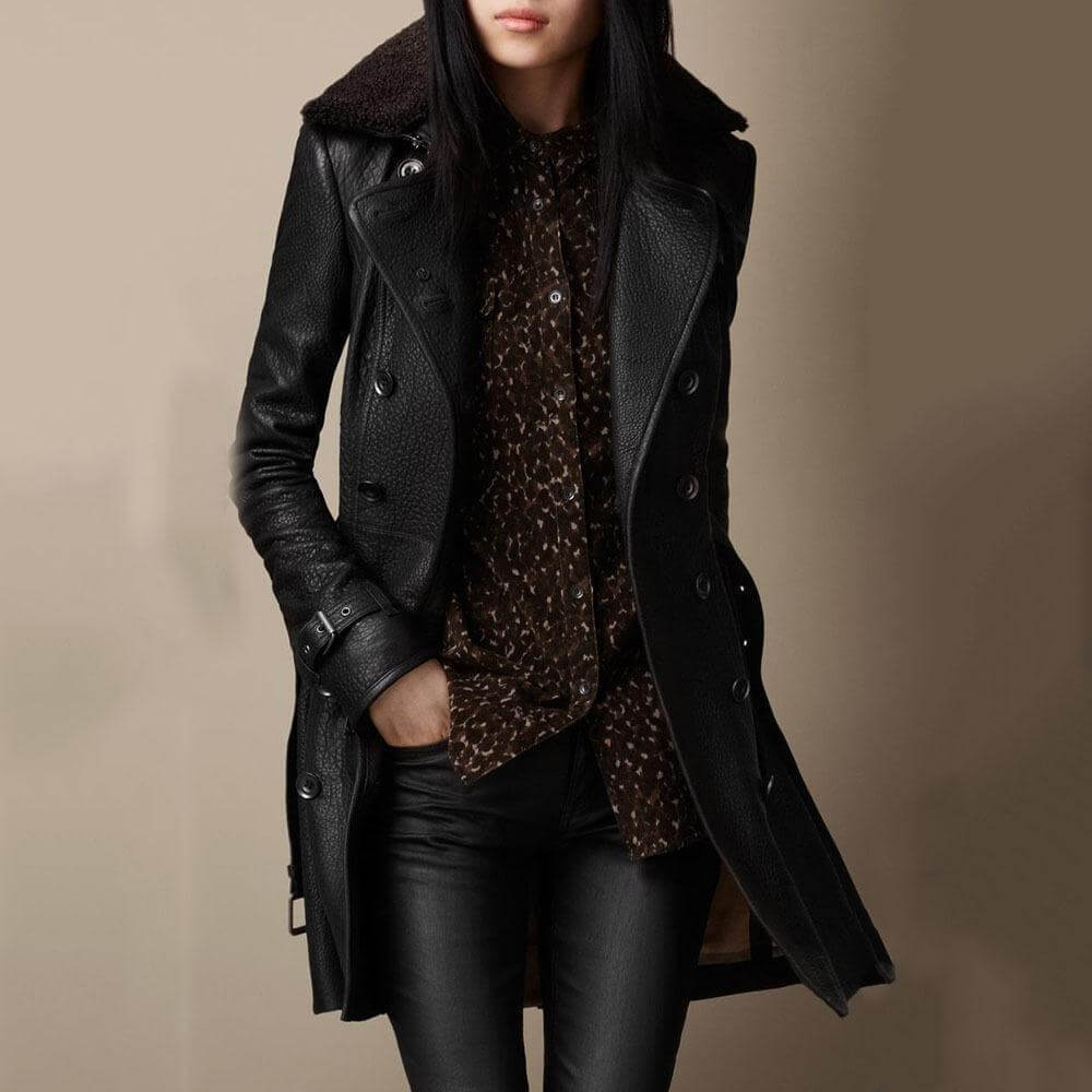 Matilda | Elegant Leather Coat