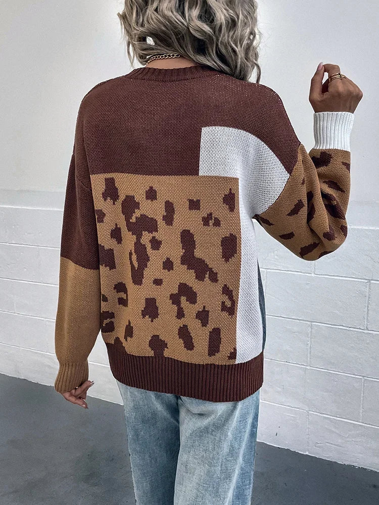 Harriet – Vintage Leopard Patchwork Jumper