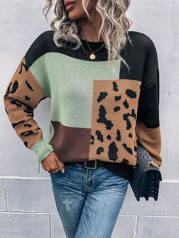 Harriet – Vintage Leopard Patchwork Jumper