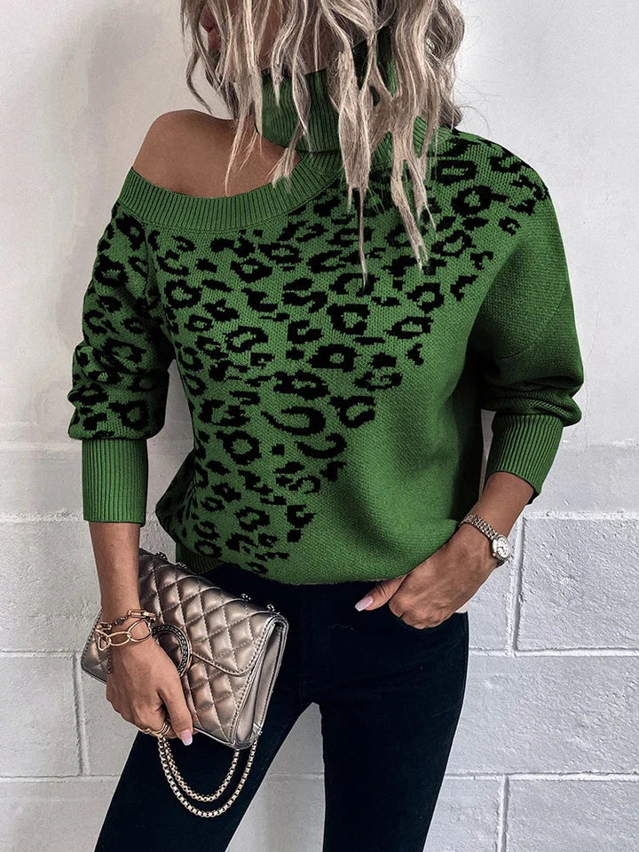 Penelope – Leopard Jumper with Dropped Shoulders