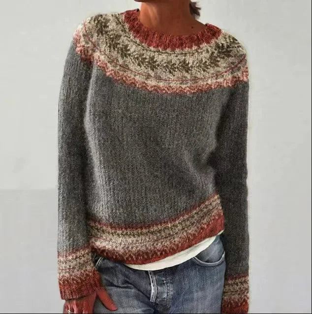 Rosalie | Winter Knitted Jumper with Patterns