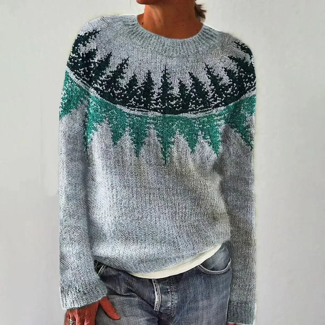 Rosalie | Winter Knitted Jumper with Patterns