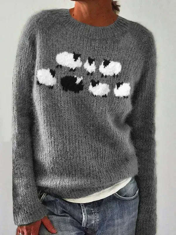 Rosalie | Winter Knitted Jumper with Patterns