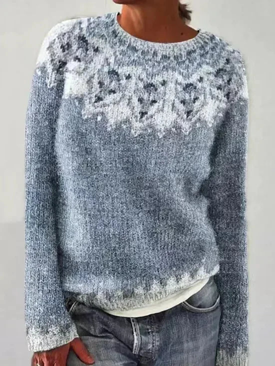 Rosalie | Winter Knitted Jumper with Patterns