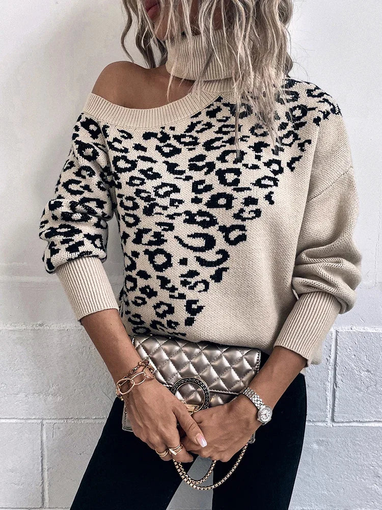 Penelope – Leopard Jumper with Dropped Shoulders