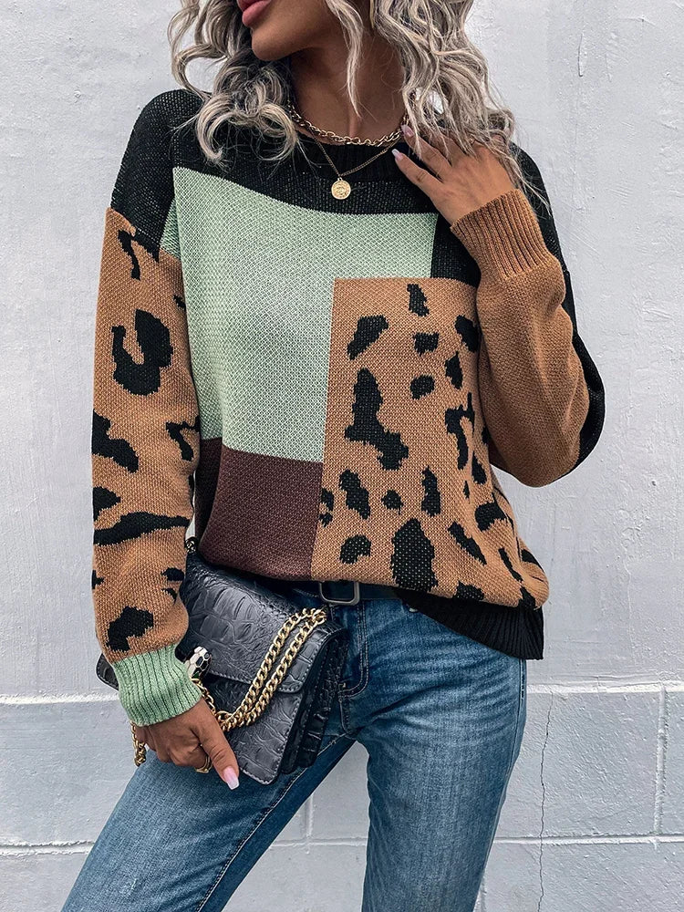 Harriet – Vintage Leopard Patchwork Jumper