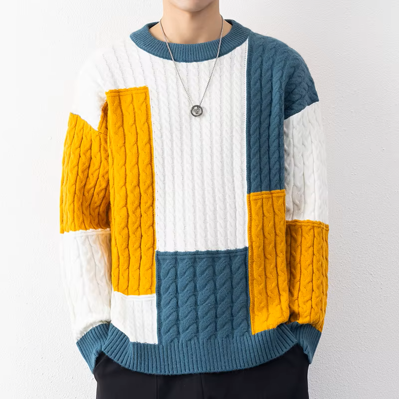 Elliot | Casual Colour Block Jumper